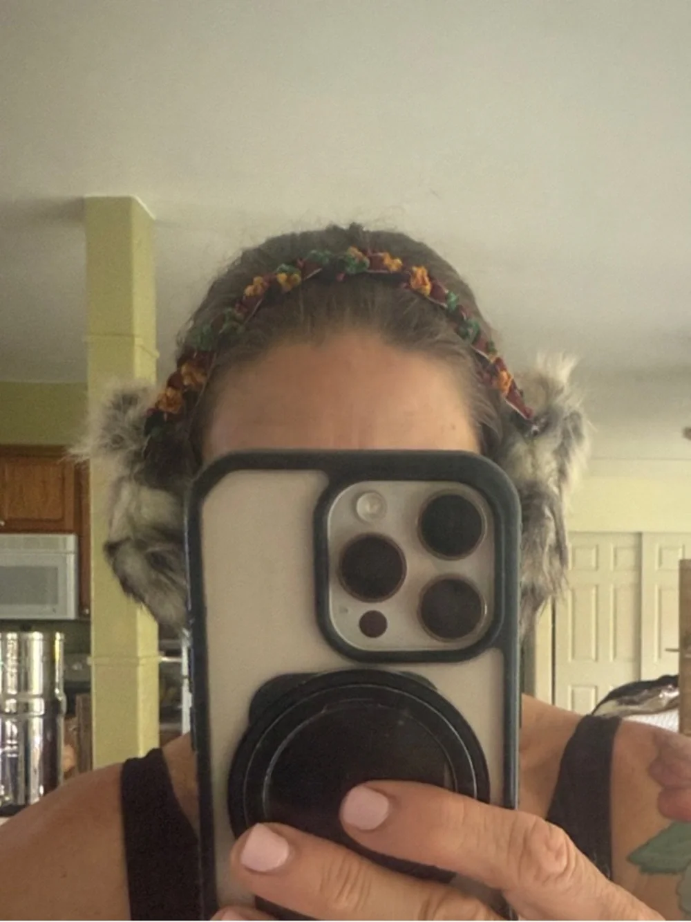 Free People Faux Fur Ear Muffs w/ Braides Headband